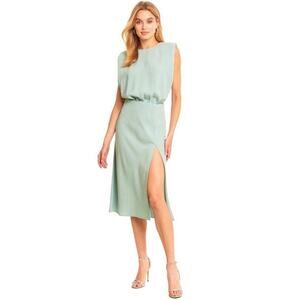 Amanda Uprichard Womens Size S Kent Dress Midi Thyme Green